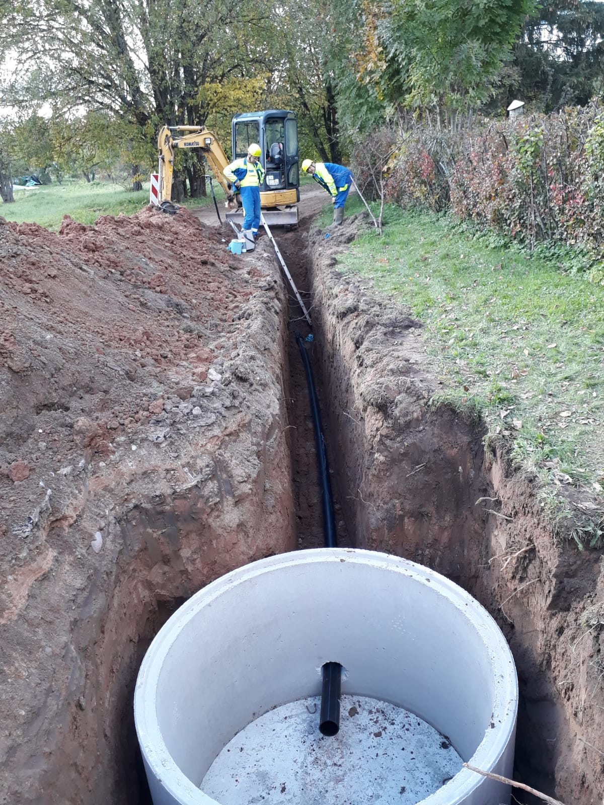 Maistrl densvada un sadzves kanalizcijas tklu izbve ar pievadiem ldz nekustam pauma robem Saules iel, Siguld