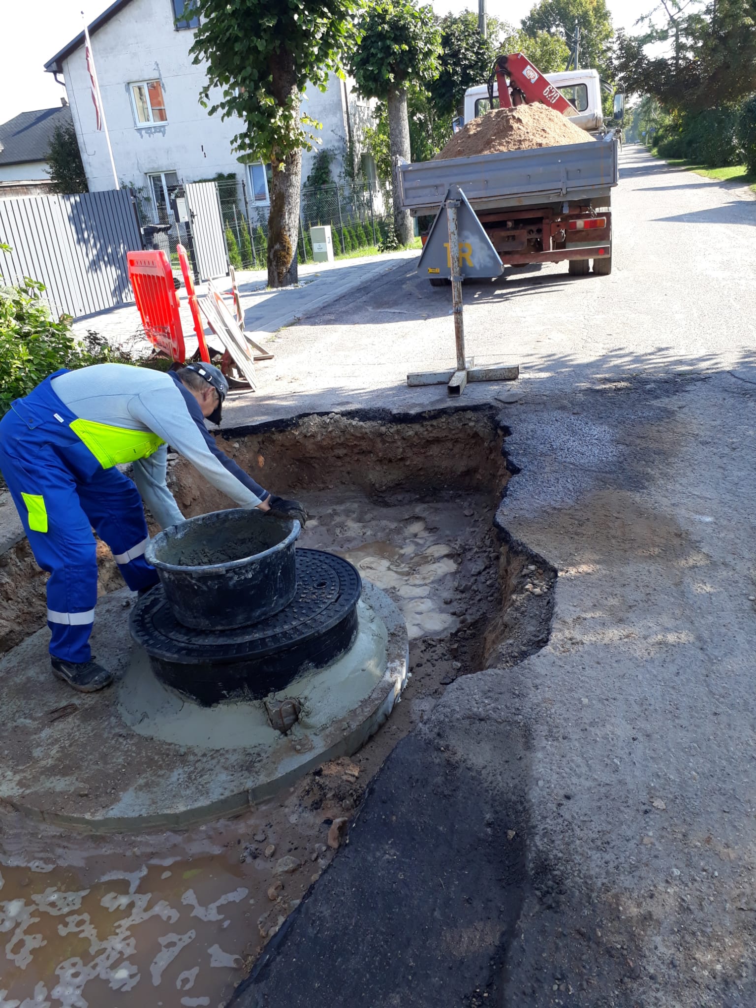 densvada akas prbve un ugunsdzsbas hidranta izbve Andreja Pumpura iel, Siguld