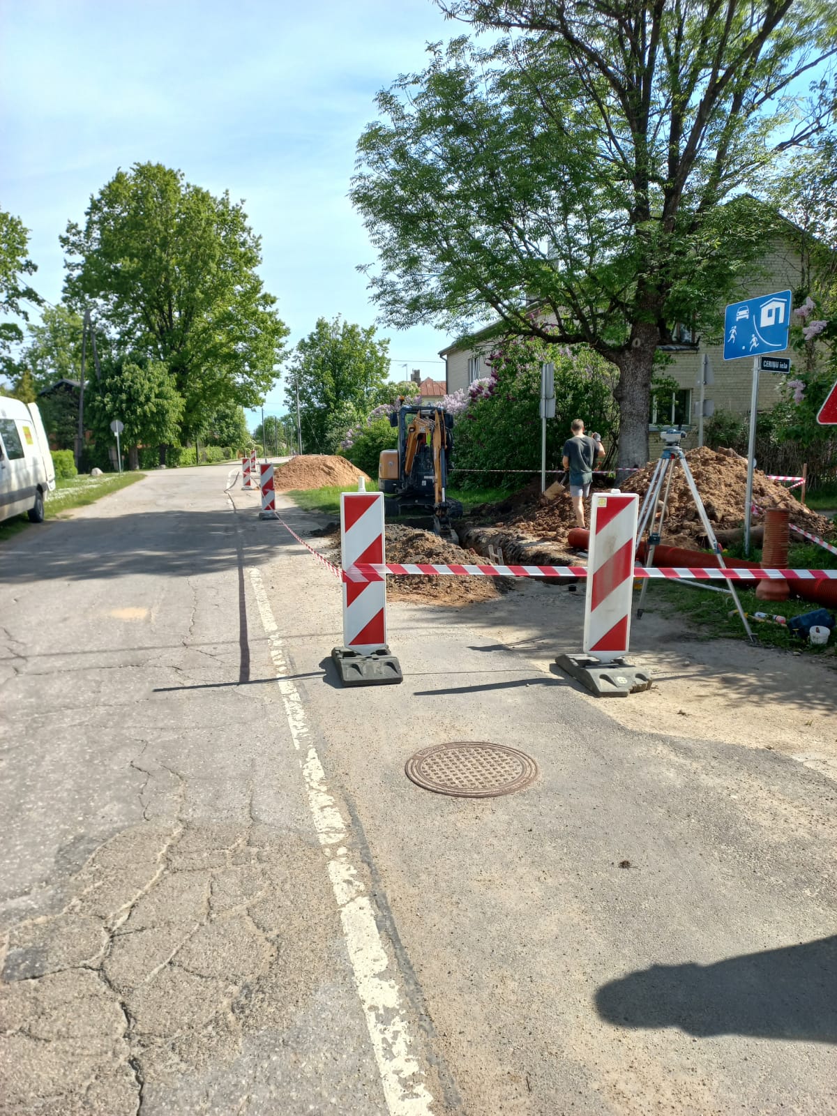 Sadzves kanalizcijas tkla prbve Atbrvotju iel, Siguld